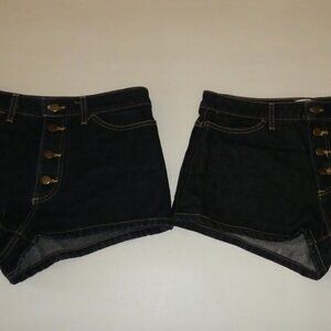 American Apparel 2 x Button Fly Dark Denim Jean Shorts Sz 30 - Indego